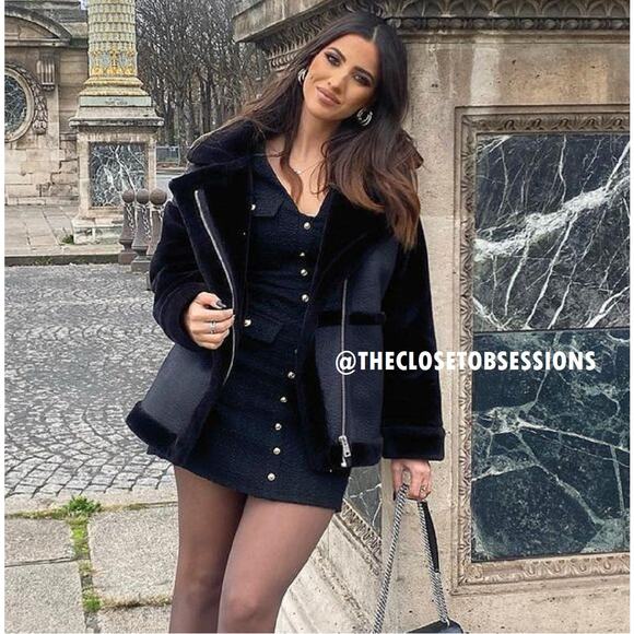 ZARA Wool-Blend V-Neck Dress NWT - Picture 5 of 16